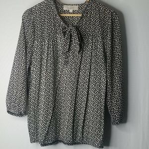 Loft Black & White Printed Blouse. L